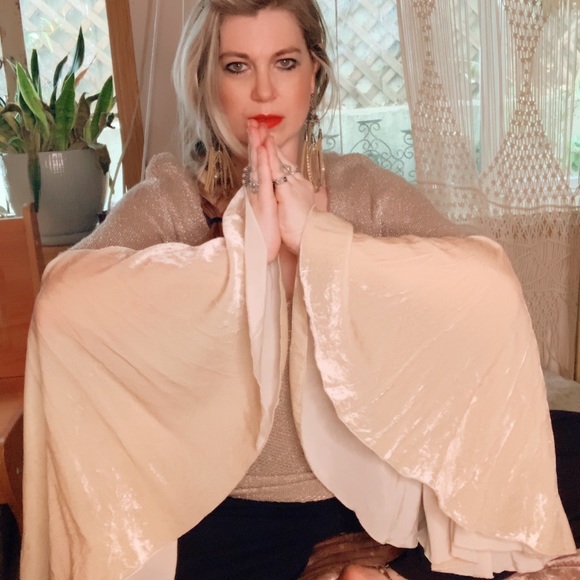 Free People Large Velvet Bell Sleeves Sweater - Picture 2 of 16